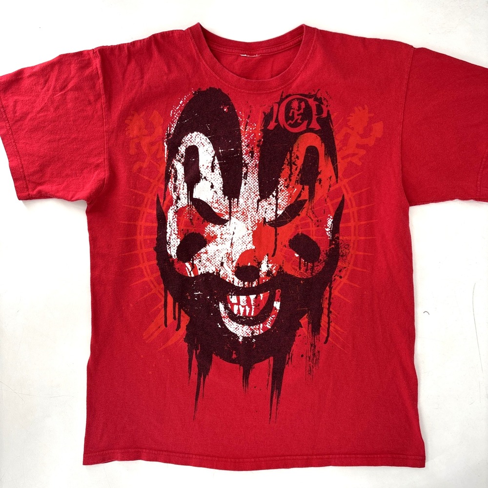 Insane Clown Posse TShirt Sz L Red ICP Cotton Vintage Double Sided Juggalos Y2K